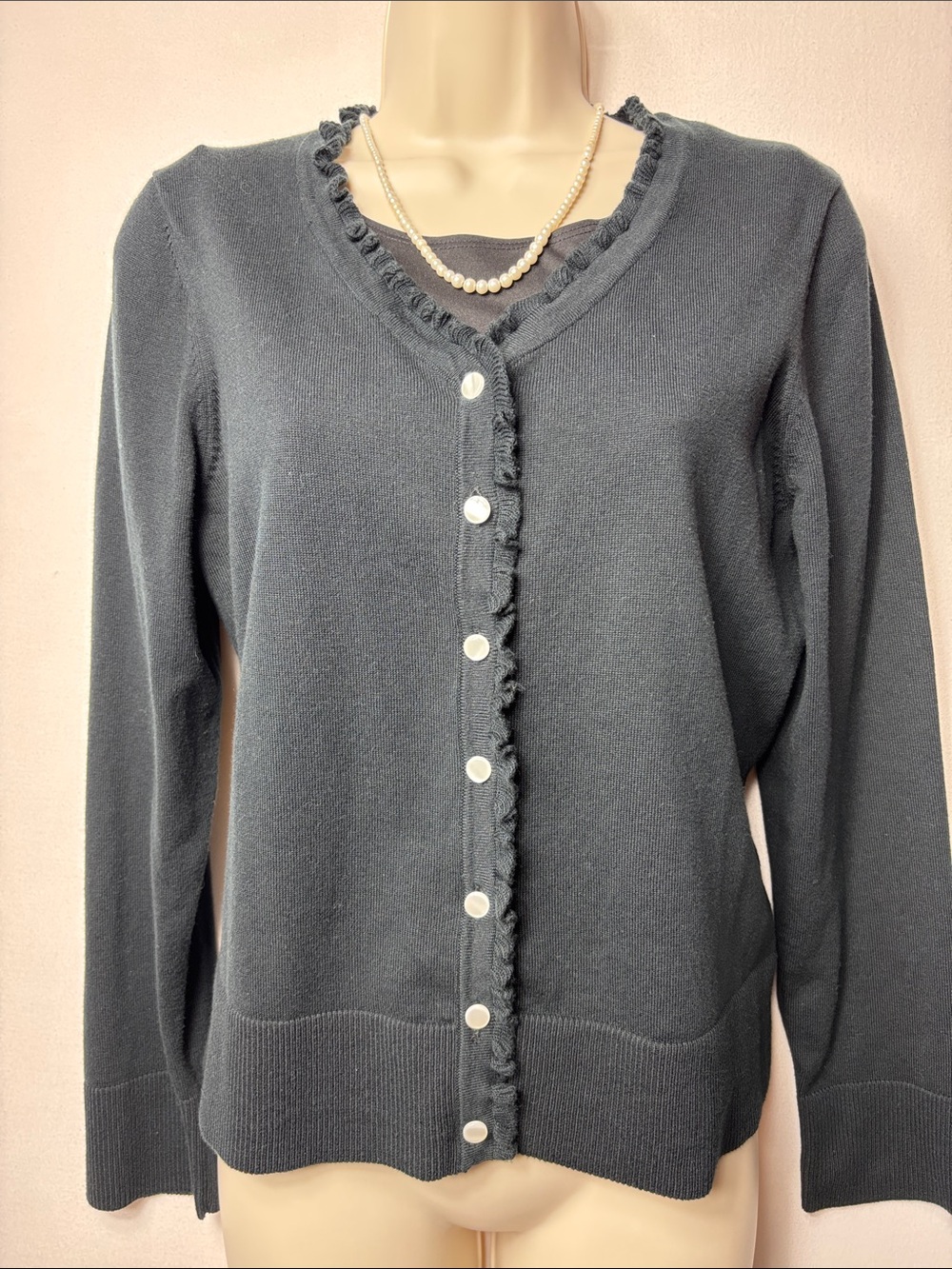 🖤Classic Black Button-Up Sweater Cardigan. Sz PM   ..$discounted shipping